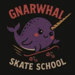 Gnarwhal skate school logo